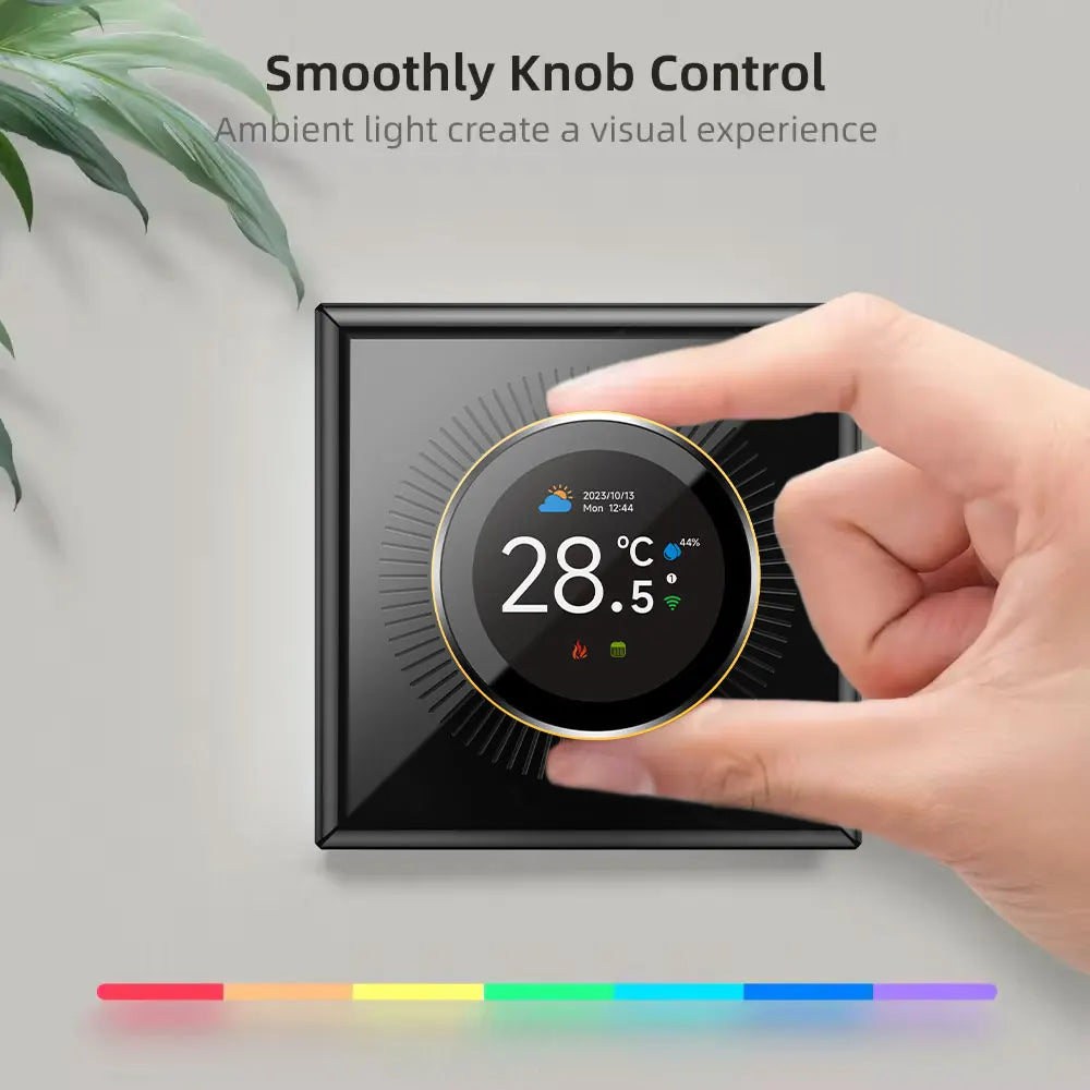 WiFi Smart Knob Thermostat Floor Heating Water Gas Boiler Home Room Programmable Temperature Controller Tuya Alexa Google Home