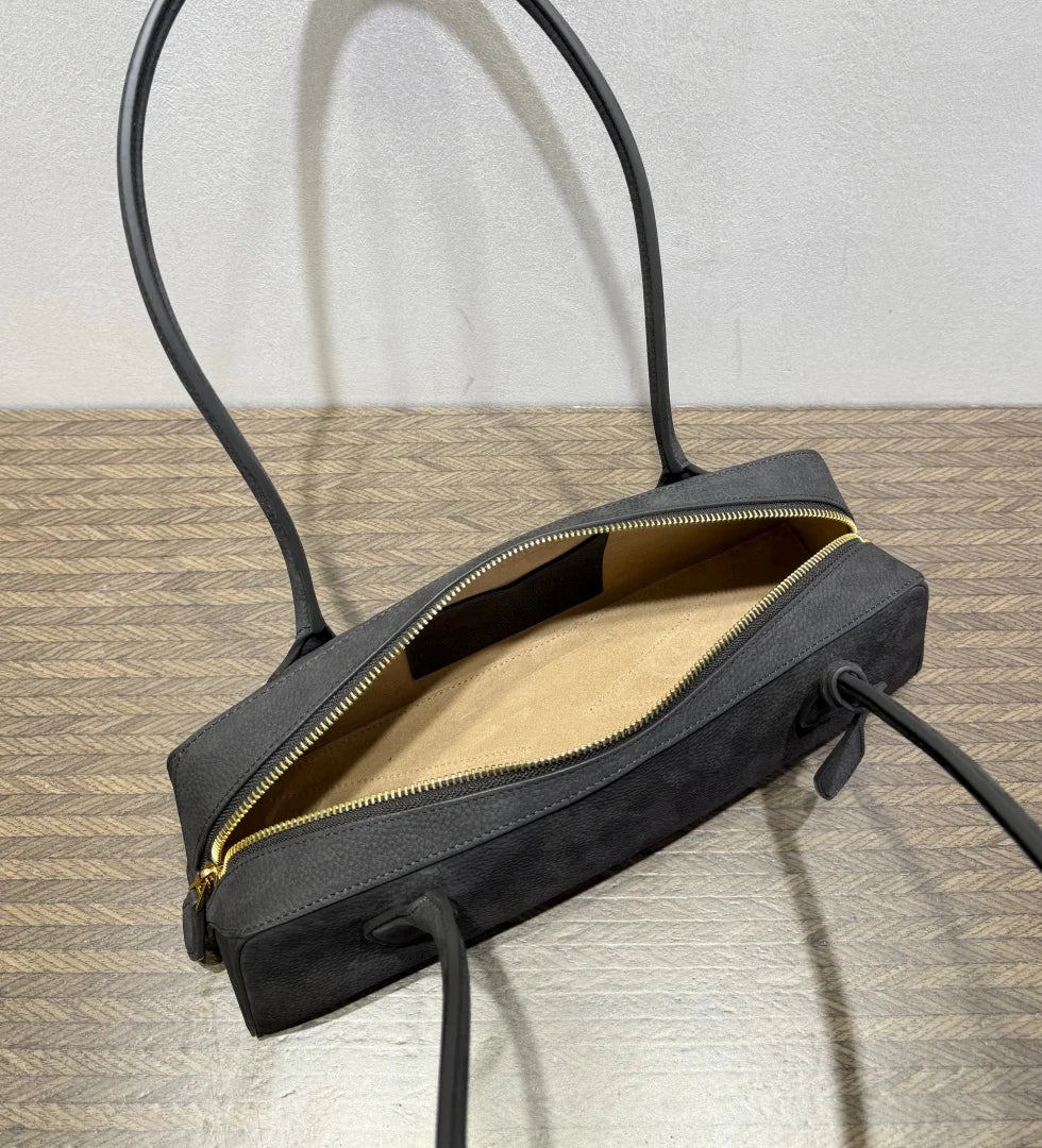 2026 high-quality genuine leather sausage bag, high-end customized high silk gloss leather handbag, women's shoulder bag