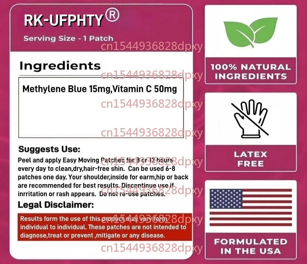 30 Patches Methylene Blue Transdermal Patches with Vitamin C for Focus, Energy & Everyday Well-Being