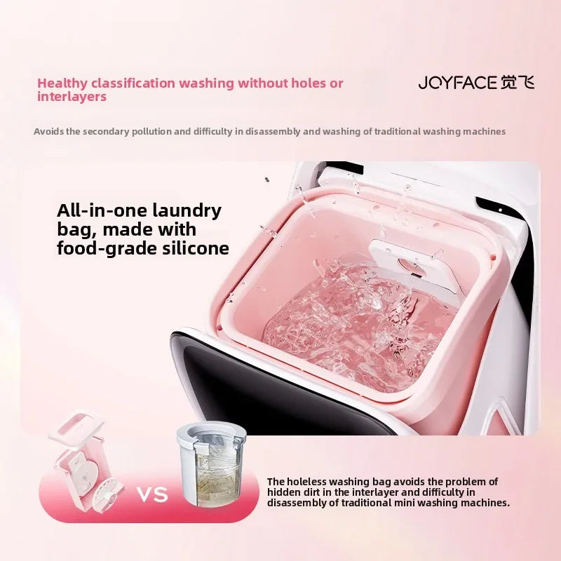 Tidesmit JOYFACE 2Mini portable washing machine and dryer, compact automatic laundry washer for underwear, side view