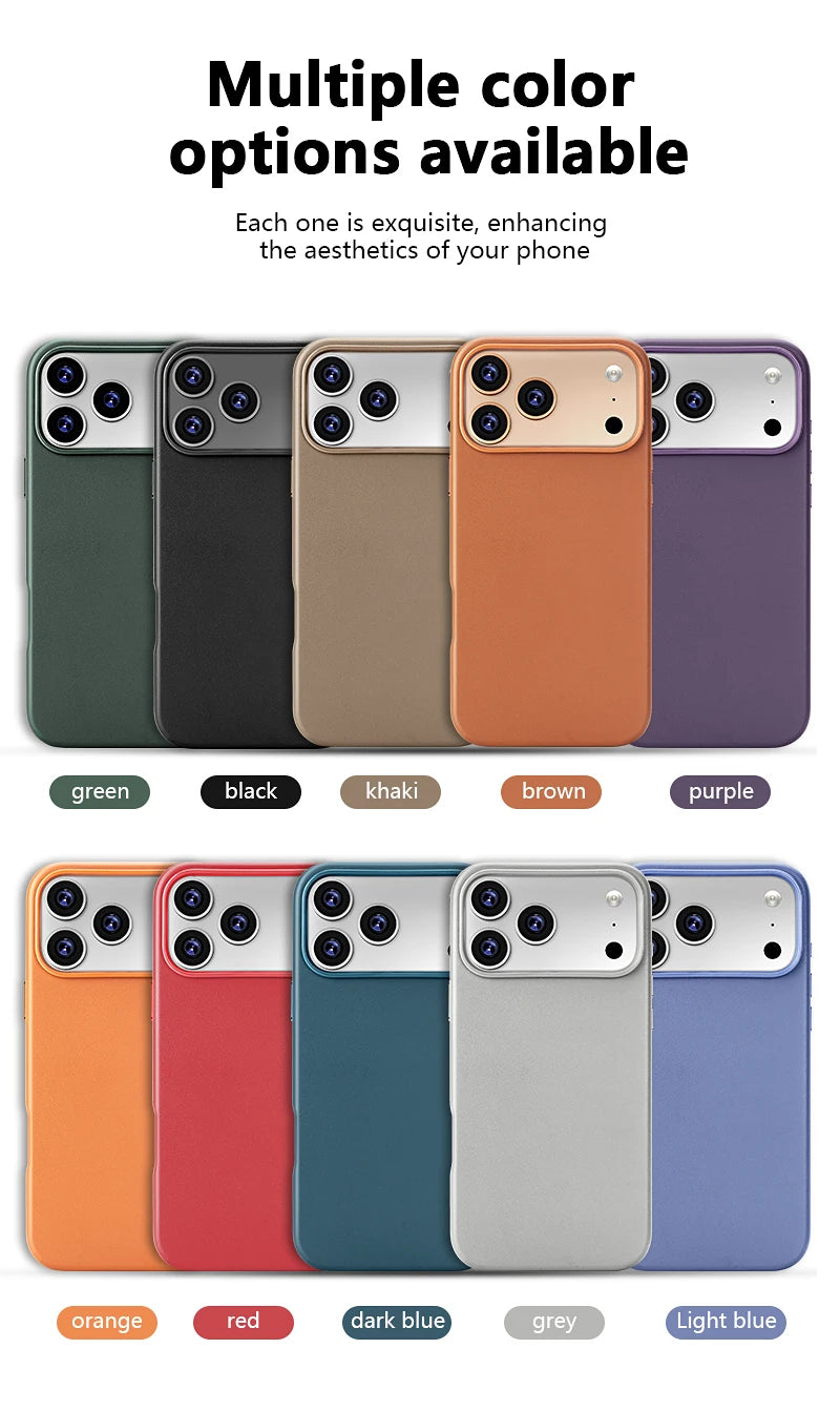 MagSafe Leather Phone Case for iPhone 17 Pro - Slim Shock-Absorbing Cover Tidesmit
