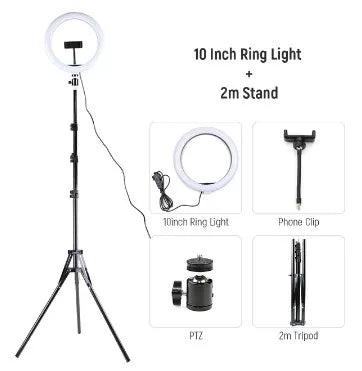 Dimmable LED Ring Light with Adjustable Tripod Stand - Tidesmit EU Tidesmit