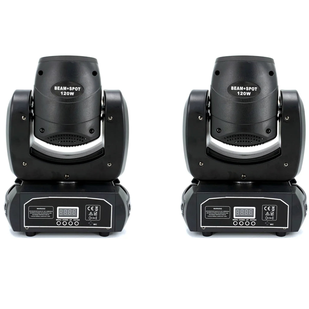 2PCS Mini LED Moving Head Light 120W Beam Spot 8 Rotating Prisms DJ DMX Bar Strobe Stage Effect
