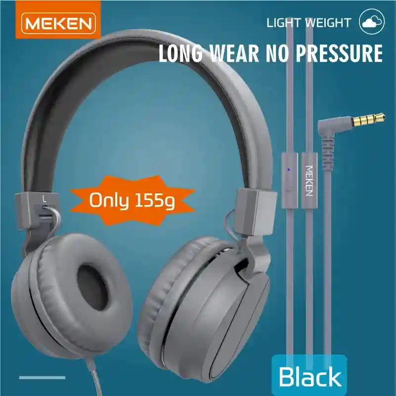 Wired Gaming Headset with Mic - Stereo Bass Over-Ear KN01 Series KN01-Grey Tidesmit