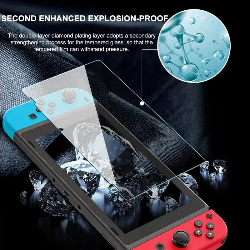 Nintendo Switch Screen Protector - 9H Tempered Glass Anti-Scratch Film Tidesmit