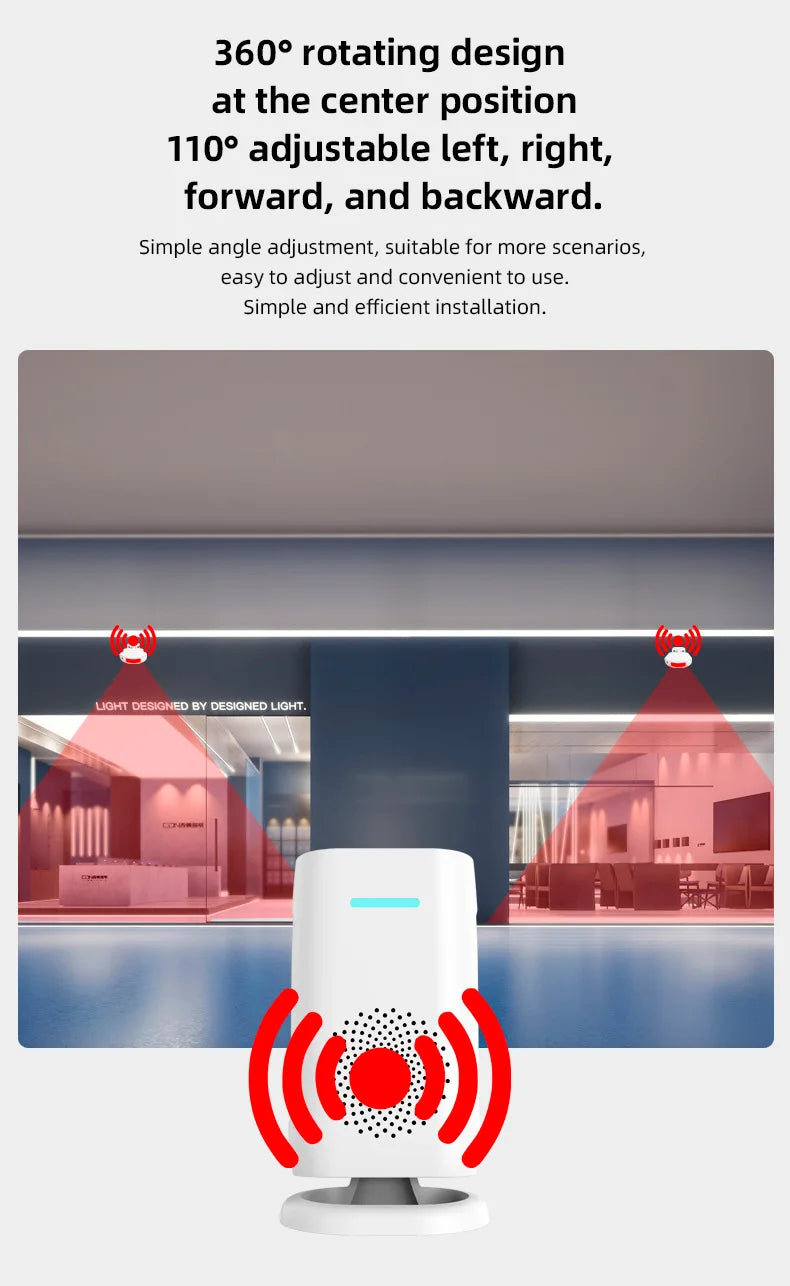 KERUI Split Welcome Chime Bell Intelligent Wireless Doorbell PIR Sensor Alarm Multiple Ringtones 433mhz Alarm Detector for Home