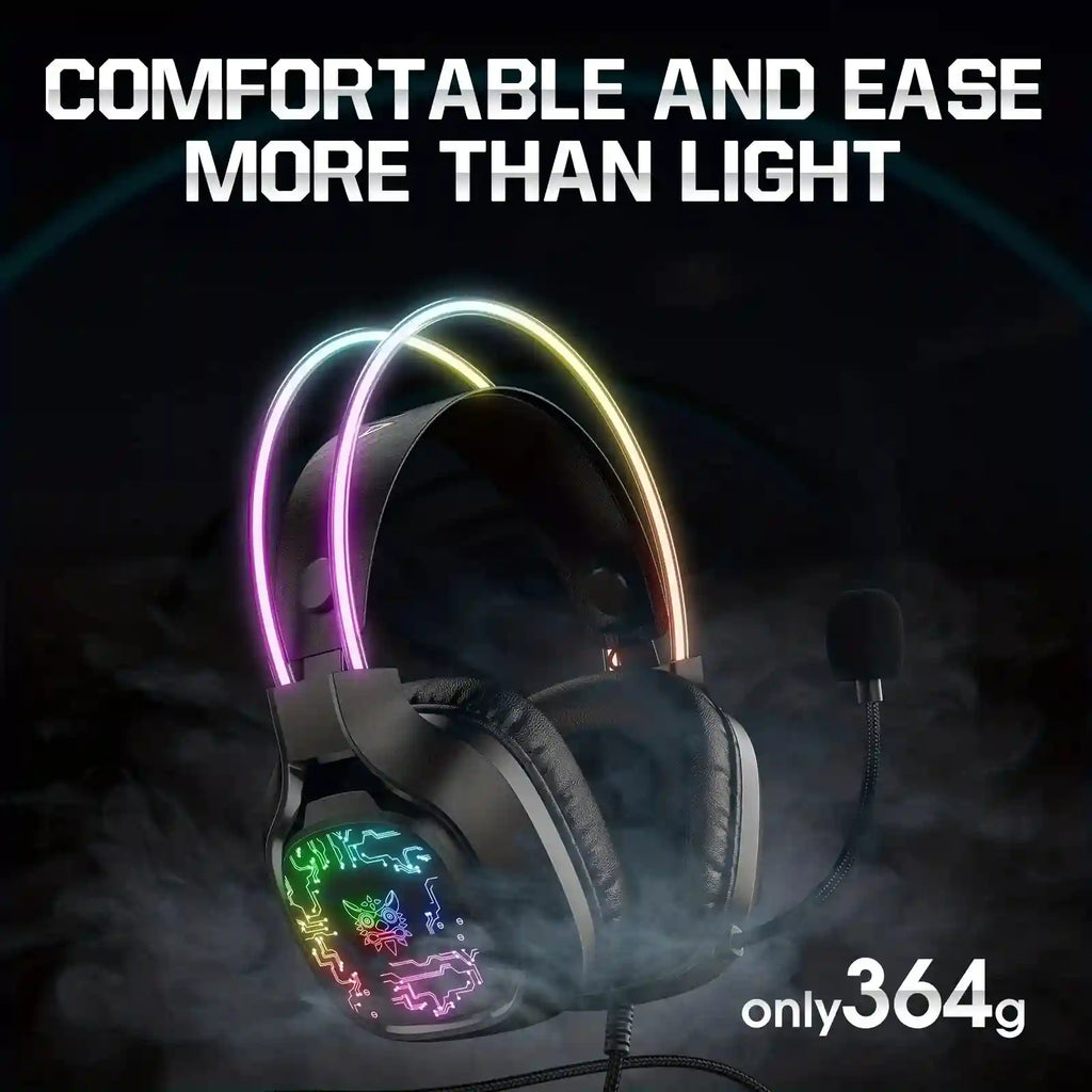 Gaming Headset with Noise-Canceling Mic - Over-Ear PC Audio Tidesmit