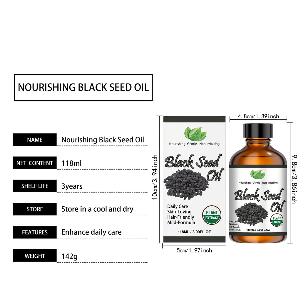 Organic Black Seed Oil Hair,Body & Face Nourishing Moisturize Essence Oil Natural Smooth Skin Care Product Multi Effect Care Oil