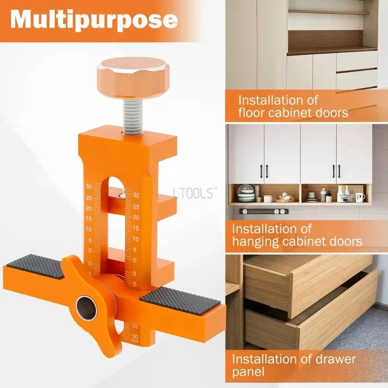 2 in 1 Aluminum Alloy Cabinet Door Installation Positioner 6/8/10mm Rebounder Punched Mounting Jig Cabinet Door Panel