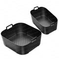 2 Reusable Hot Air Fryer Silicone Baking Moulds for Tefal EY9018 Dual Easy Fry 5.2/3.1L, Cecotec 5.5/3.5L, for Lakeland 5L/3L