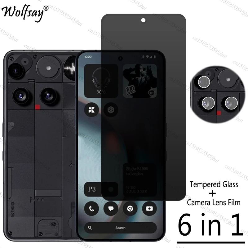 Privacy Screen Protector For Nothing Phone 3 Anti-Spy Tempered Glass For Nothing Phone 3 Camera Glass For Nothing Phone 3 Glass AE Tidesmit