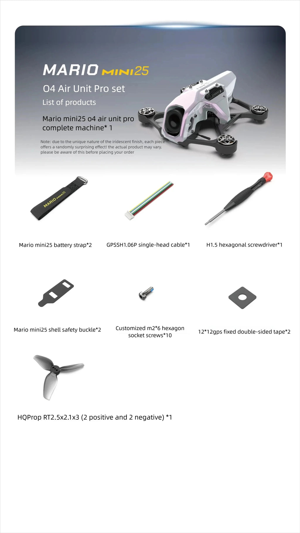 SpeedyBee Mario Mini 2.5 Inch O4 FPV Drone | HD Freestyle Racing Kit Tidesmit