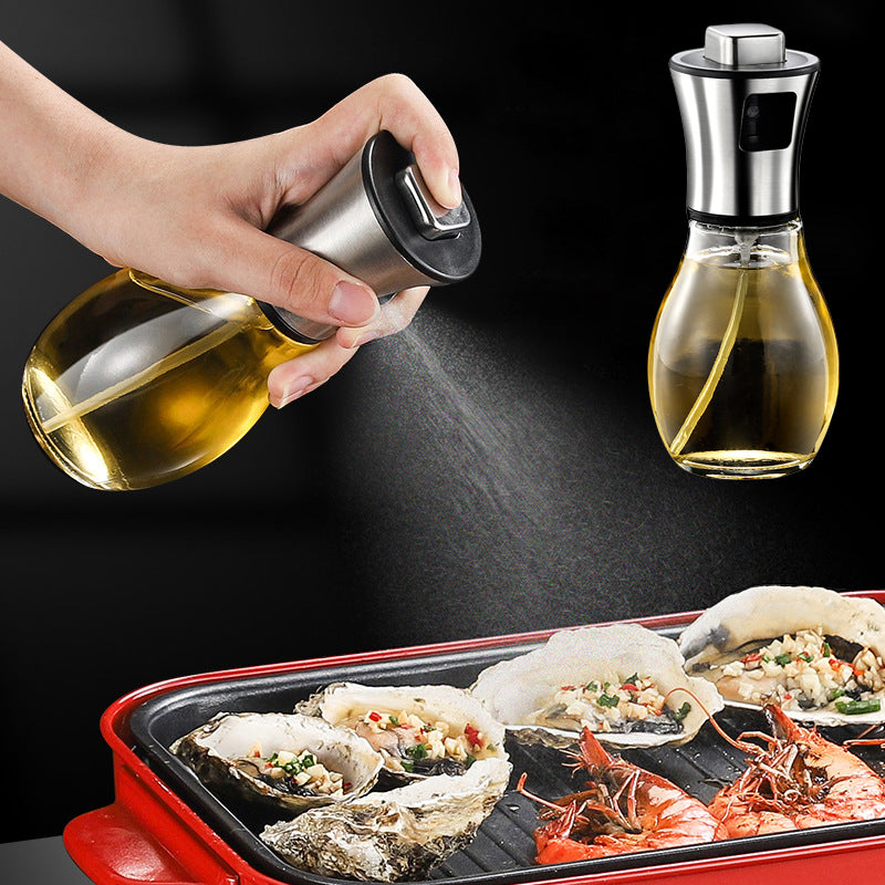 Oil Spray Pot Oil Sprayer For Cooking Spray Bottle Barbecue Multi-Function Air Fryer Glass High-Pressure Baking Oil Pot
