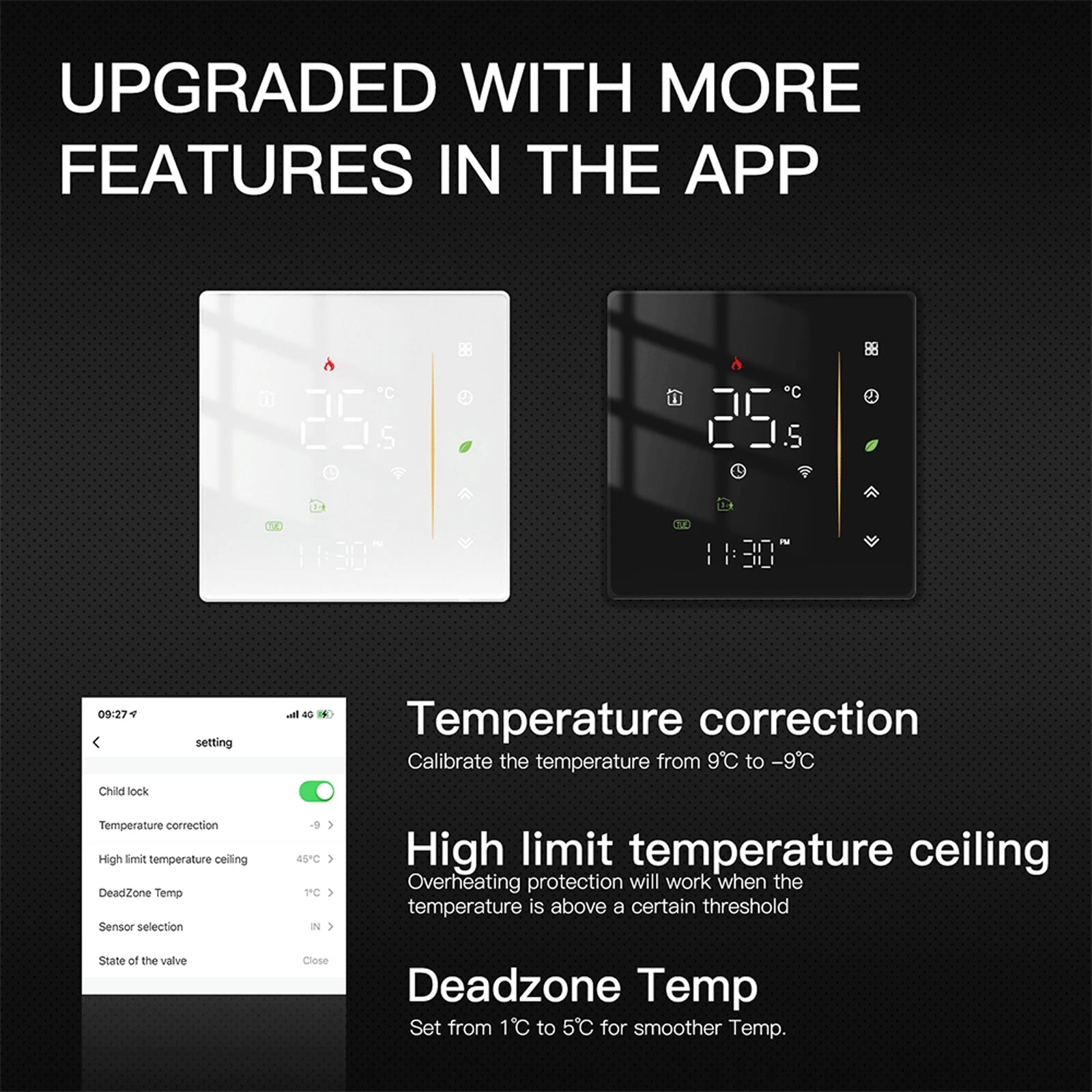 Zigbee Smart Thermostat for Floor Heating - App-Controlled Humidity Tidesmit