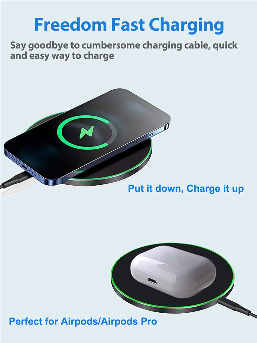 Tidesmit 50W Fast Wireless Charger Pad - Qi Certified Qi Charging Tidesmit