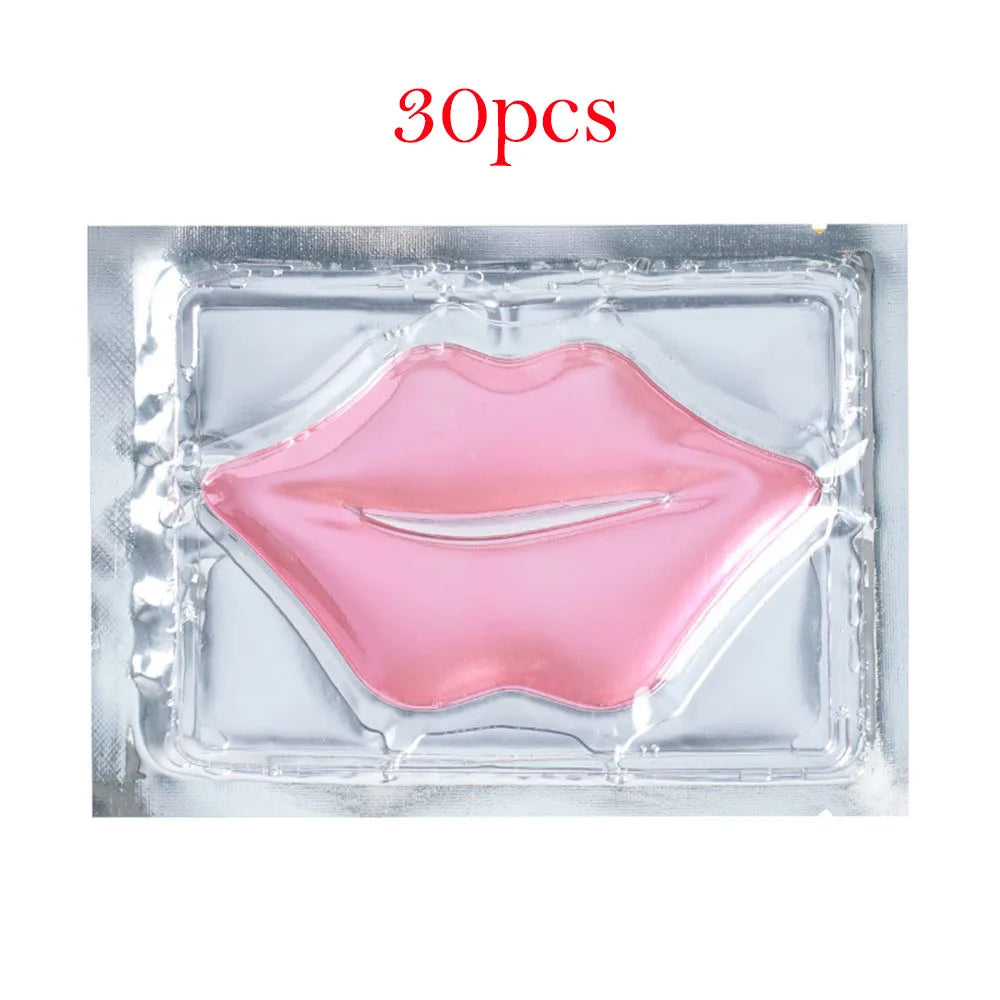 Crystal Collagen Lip Mask - 30 Pack Intensive Moisturizing Lip Treatment Lip Care Pink 30pcs Tidesmit