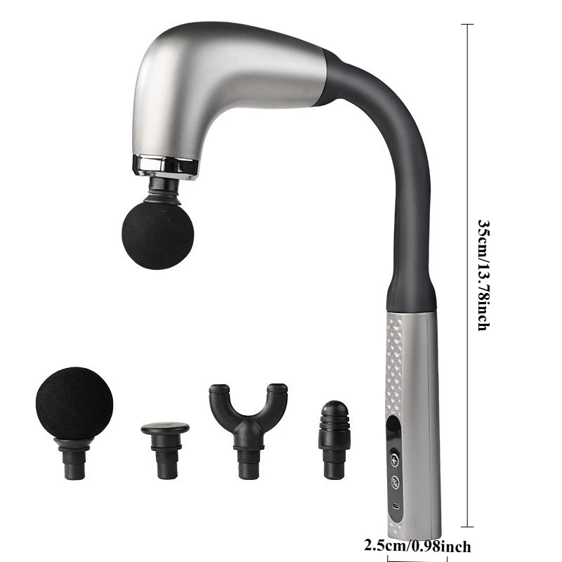 Deep Tissue Massage Gun - Portable Electric Muscle Recovery Tool Massage Chairs Silver Tidesmit