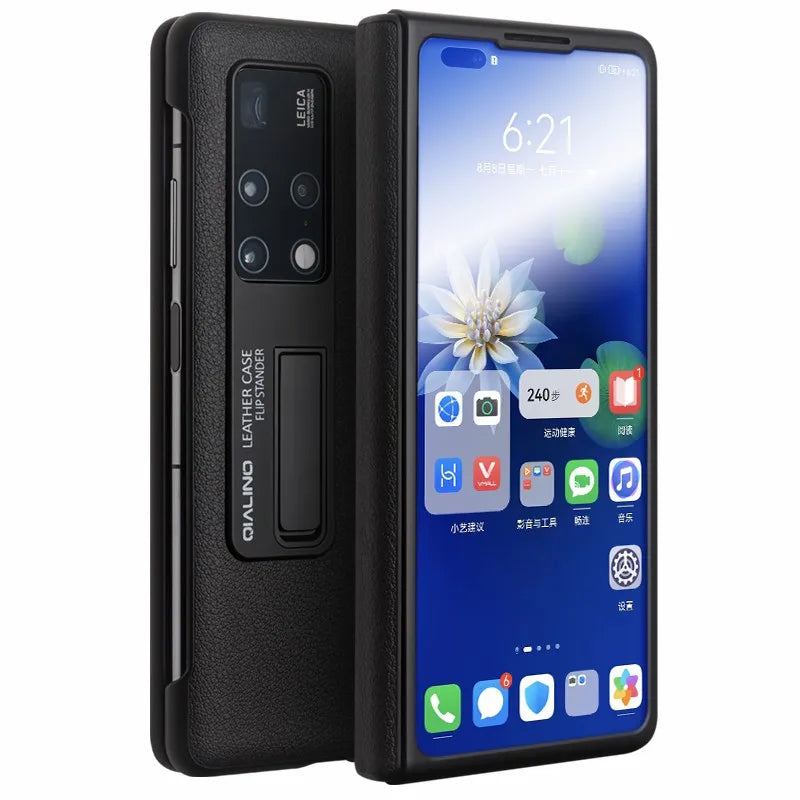 Huawei Mate X2 Leather Case: Slim Shock-Absorbing Flip Cover Black China Mainland Tidesmit
