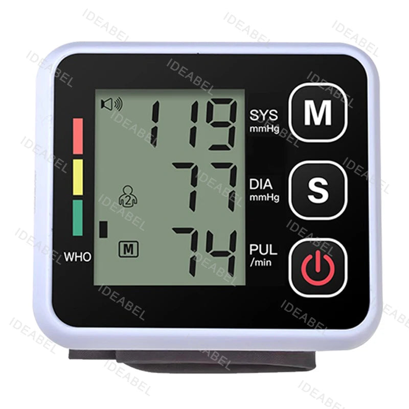 Mini Portable Battery Blood Pressure Machine Wrist Sphygmomanometer Digital Electronic Heart Rate BP Tensiometer