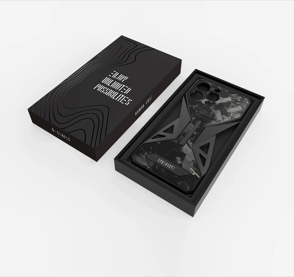 iPhone 16 Pro Max Case - Forged Carbon Fiber Metal Lens Guard Tidesmit
