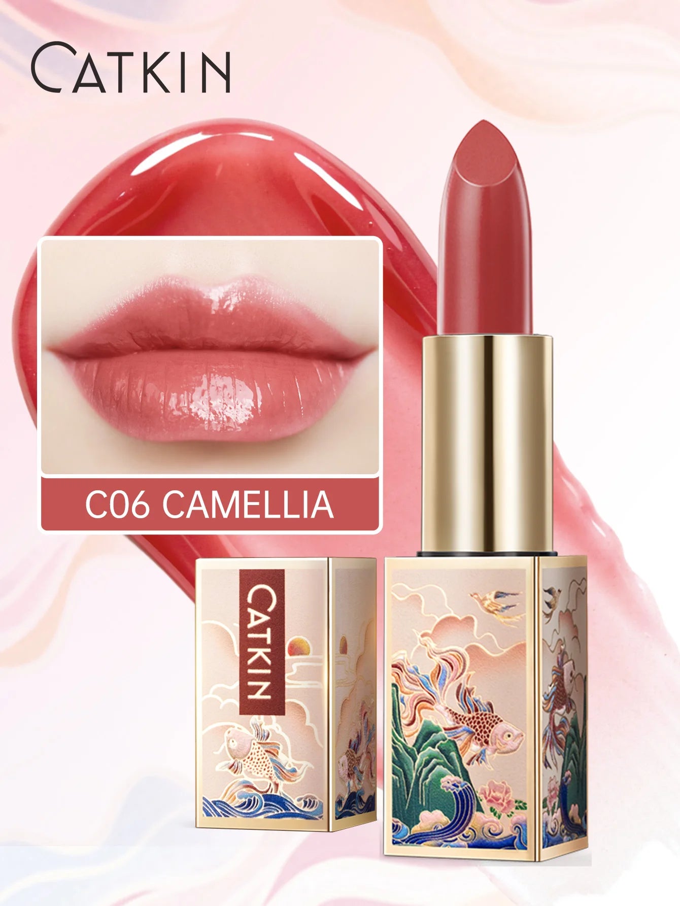 Color Changing Lip Balm: Hydrating Tinted Gloss by Tidesmit Lip Care C06 Camellia Tidesmit