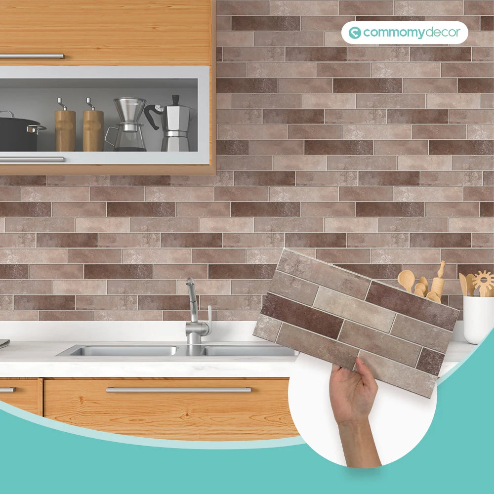 1pc/9pcs Backsplash Tile Sticker Self Adhesive Wall Sticker Peel and Stick Tile Sticker Waterproof 15cm x 30cm