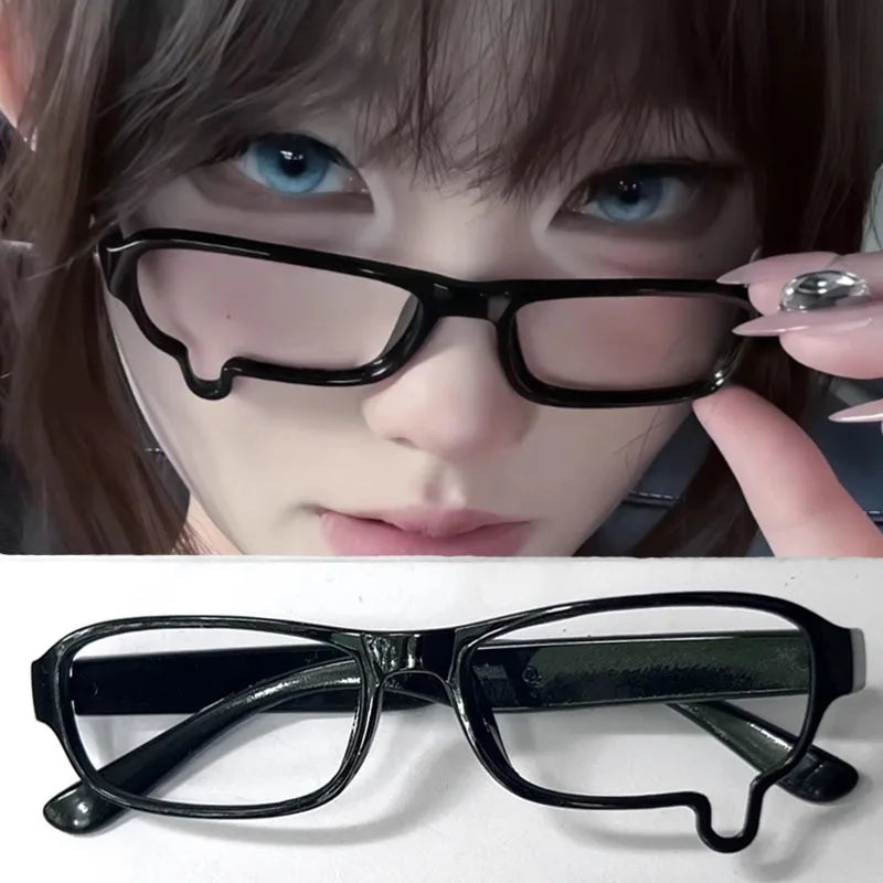 Y2K Anime Teardrop Glasses Cosplay Unisex Lensless Eyewear Fashion Jewelry Costume Props Accessories Gift Kawaii Aesthetic Decor