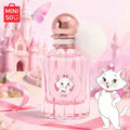MINISO x Disney Marie floral fruity perfume, 50ml, pink fluted bottle with pom-pom cap for women and girls.