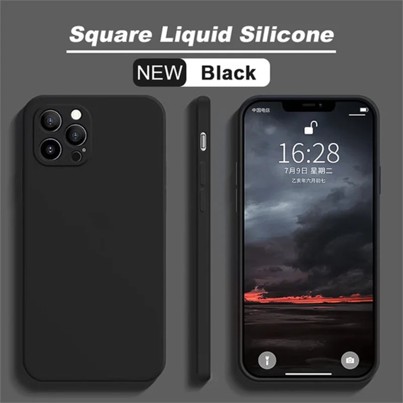 iPhone 15 Pro Silicone Case – Shock-Absorbing Slim Fit Cover Black Tidesmit