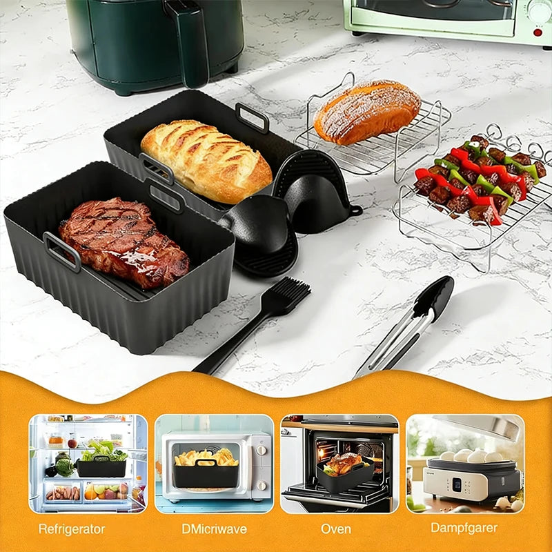Air Fryer Accessories Set for  Ninja Foodi Max Dual Zone Air Fryer AF400EU/AF300EU/AF451EU  With Silicone Air Fryer Mold Baking