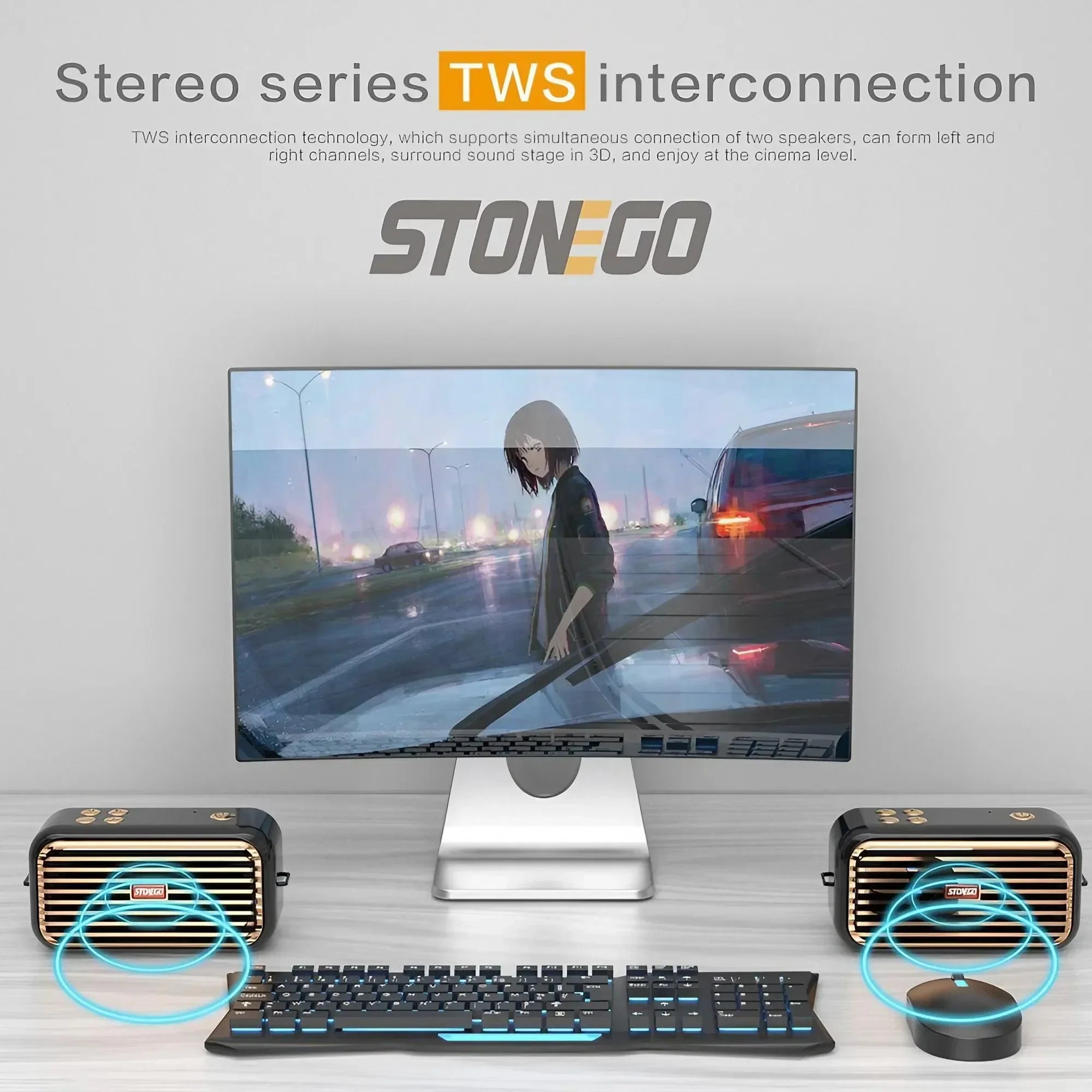 Bluetooth Speaker Portable Outdoor Wireless TWS Stereo Pairing 16W Powerful Deep Bass Sound Bluetooth 5.0 Speaker With Multiple Play Modes All-Day Battery Life IPX6 Waterproof For Camping Travel Party Home Desktop Audio Stere
