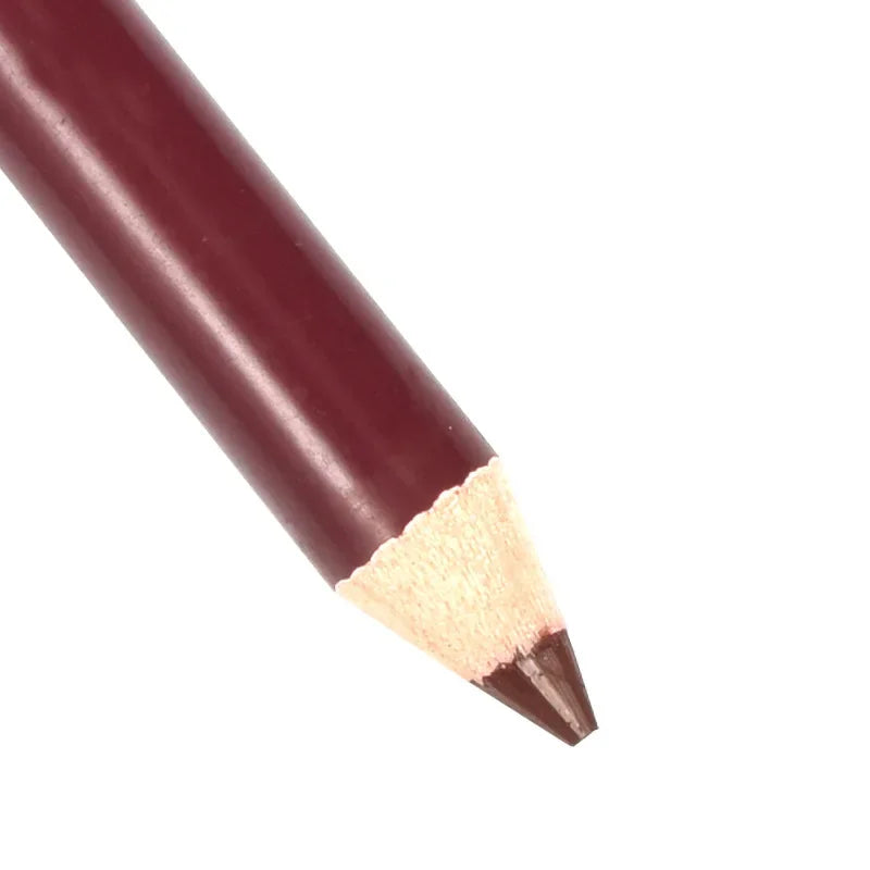 Velvet matte maroon lip liner pencil for precise, waterproof, long-lasting lip makeup application.