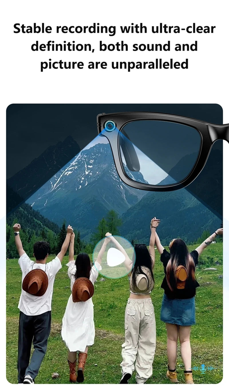 AI Smart Glasses with Camera & Bluetooth Audio - Tidesmit Multi-Lens Tidesmit