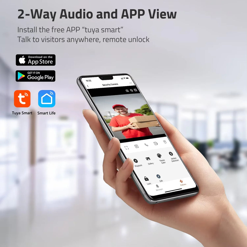 Tuya 7 inch LCD Wired Doorbell Wireless Wifi Smart Video Doorphone 2/3 Monitor HD 1080P Camera IC Card Unlock Intercom System