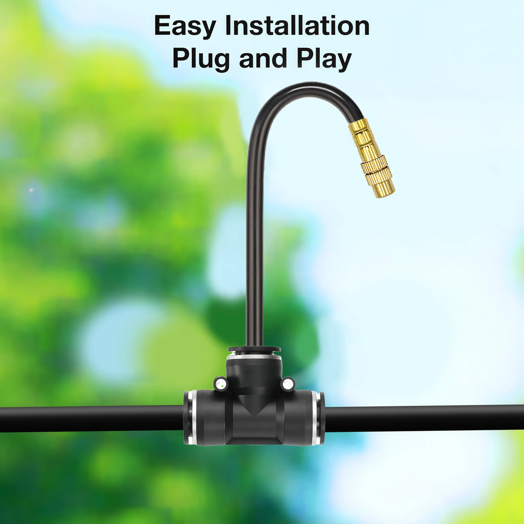 Garden 5-30M 8mm PE Hose 20cm 360° Bending Brass Nozzle Spray Kit Atomized Automatic Irrigation Equipment Plants Mist Wateriing