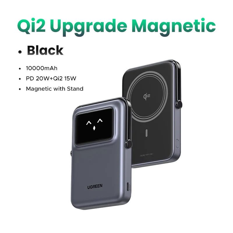 Magnetic Wireless Power Bank 10000mAh PD Fast Charger for iPhone Qi2 20W15W BK Tidesmit