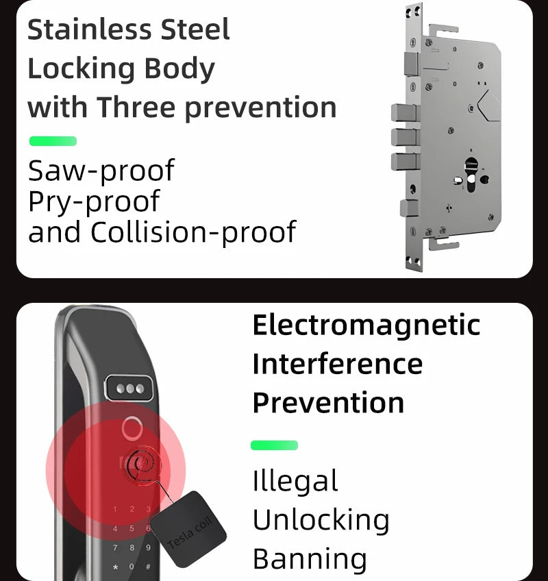 3D Face Recognition Smart LOCK Unlock Digital Door Lock With Camera FIngerprint Password Unlock Keyless Electronic Door Lock