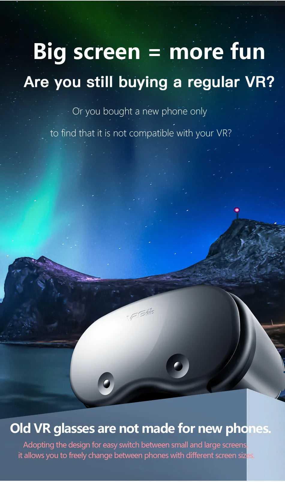VR Headset for Smartphone 5-7 Inch - Immersive 3D Glasses X7/Y1 Series Tidesmit