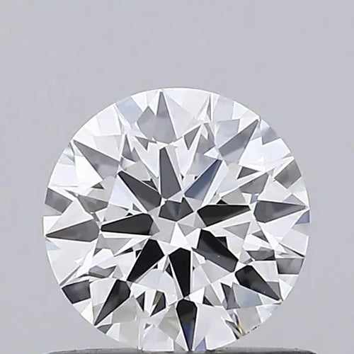 Round lab-grown diamond with bright facets and clear white sparkle