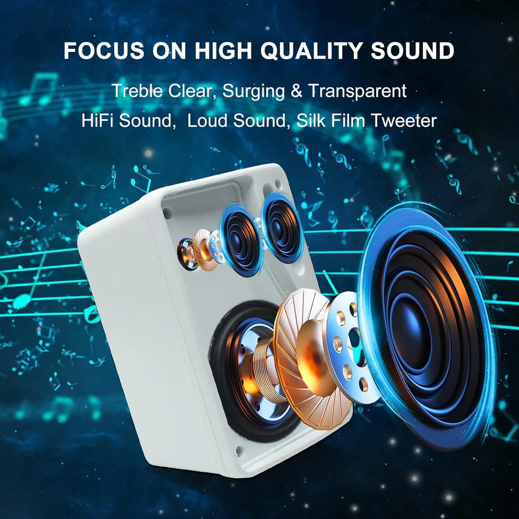 Herdio 3.5inch Outdoor Speaker 200W Waterproof Wall Mount Speakers HiFi Passive Wired 3 Way Premium Mountable Speake Black