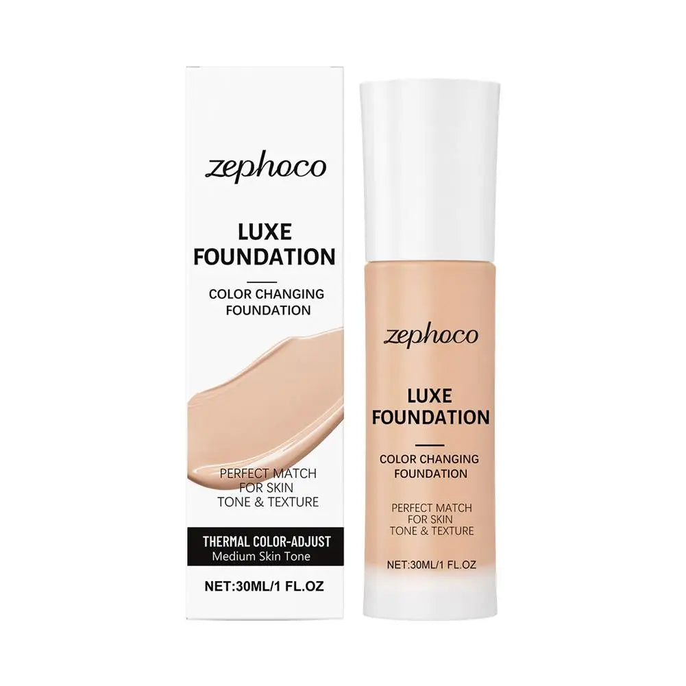 Tidesmit Zephoco Luxe thermal color changing liquid foundation shade swatch for long lasting moisturizing base makeup