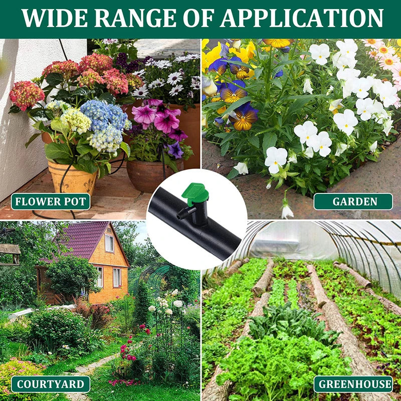 60PCS 4GPH Flag Drip Emitter Drip Emitters 16L/H Emitter Sprinkler Drippers System Connect 4mm/7mm Hose for Lawn Vegetables Gard