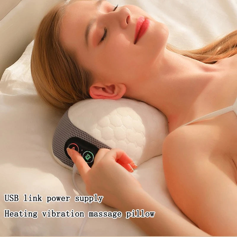 Heated Neck Massage Pillow: Portable Memory Foam Deep Tissue Massager Massage Cushion Tidesmit