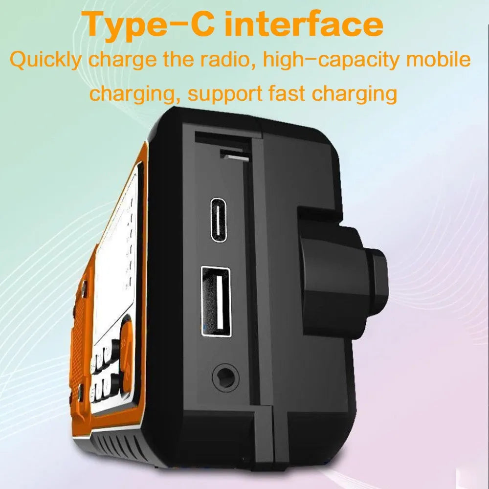 4000mAh Portable Emergency Solar Power Radio Hand Crank Charging AM/FM Weather Radio Led Reading Flashlight Bank Phone Charger