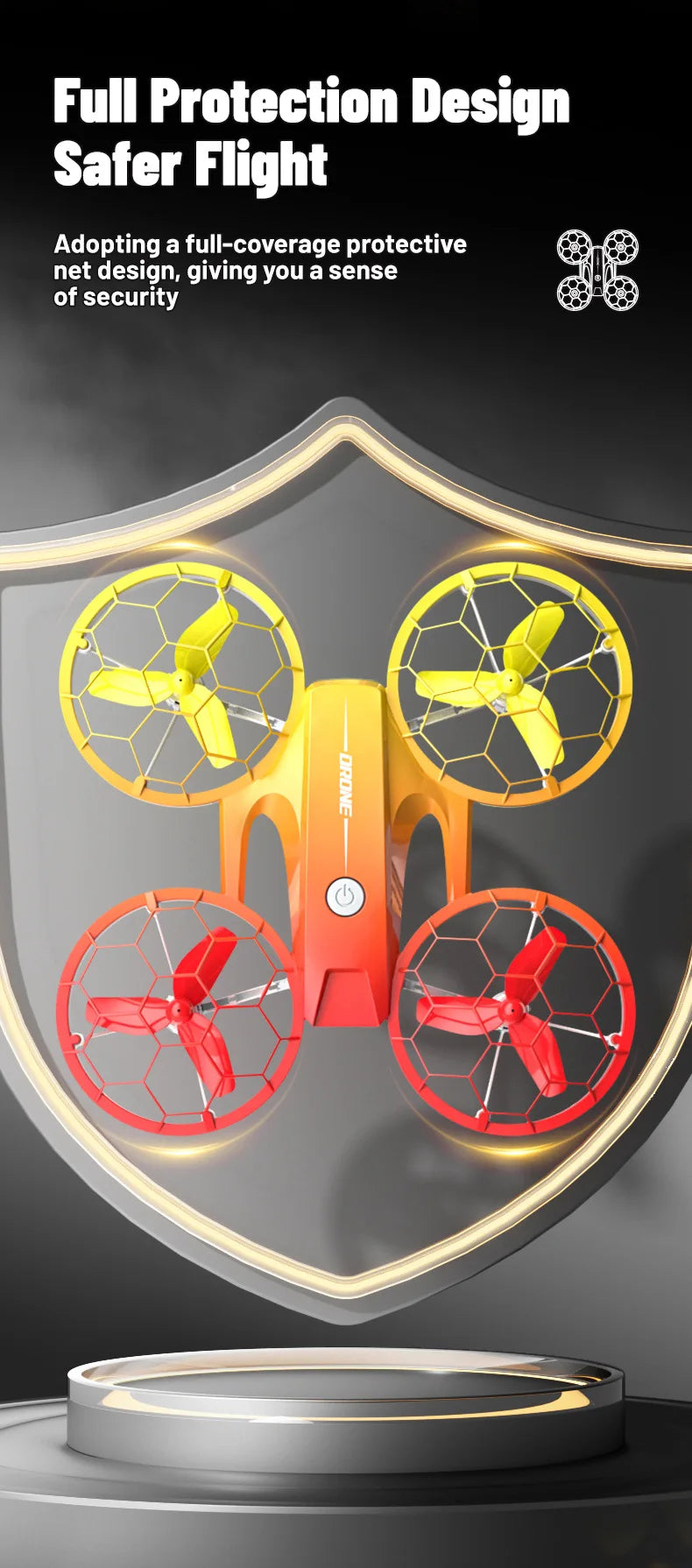 Mini RC Drone for Kids - UFO LED Beginner Drone with Obstacle Avoidance Tidesmit