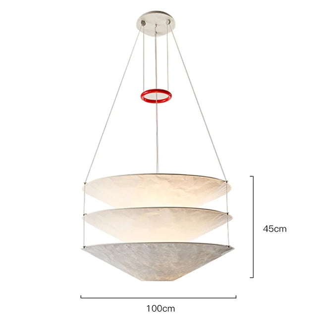 Wabi-Sabi Paper Pendant Light - Large Japanese Minimalist Hanging Lamp D100cm H45cm Tidesmit