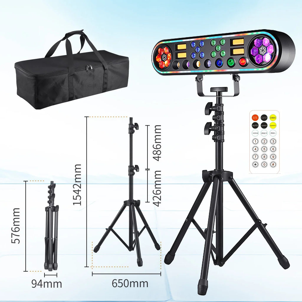 150W 5in1 Double Bee Eye Stage Light DMX512 Sound Activated Strobe RGBW LED Effect Light for DJ Disco KTV Theater