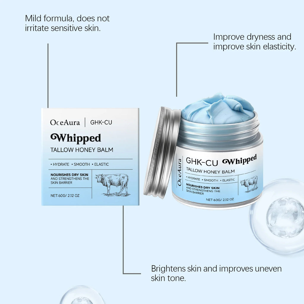 Whipped Beef Tallow And Honey Balm Moisturizing Beef Tallow Face Cream Body Lotion Grass Fed Grass Finished Face Cream Skin Care