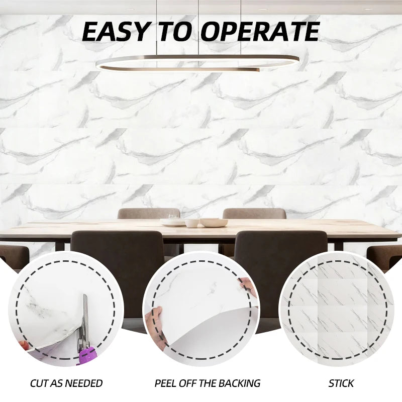20/40Pcs 30cmx60cm 1mm Thick Self-adhesive Marble Tiles Sticker Waterproof Floor Sticker PVC Tile Kitchen Bathroom Wall Sticker Home Decor