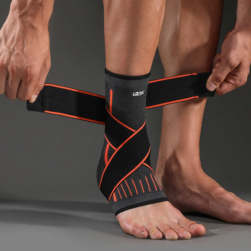 VBOSI Ankle Brace Compression Support Sleeve with Adjustable Strap for Men Women, Breathable Knitted Ankle Support for Sprain, S